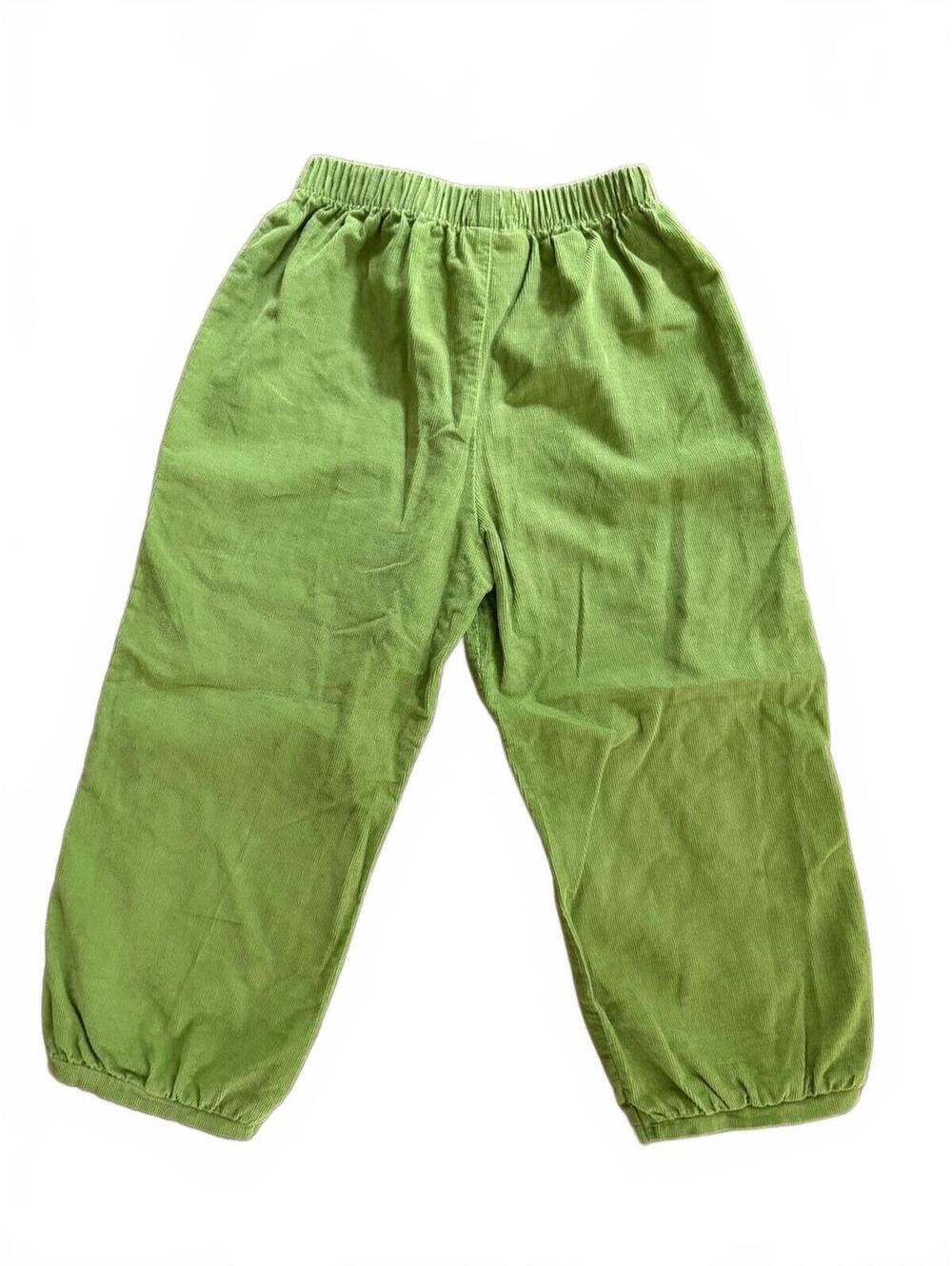 💚 Little English Green Corduroy Bow Pants Girls Size 4 Classic Preppy Cute